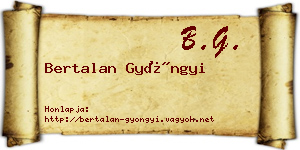 Bertalan Gyöngyi névjegykártya